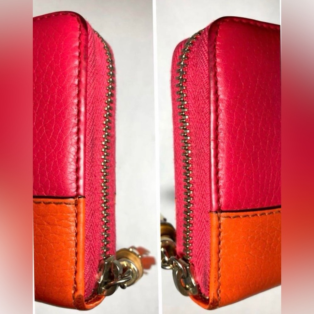 Gucci Vibrant Red and Orange Leather Wallet - Picture 8 of 12